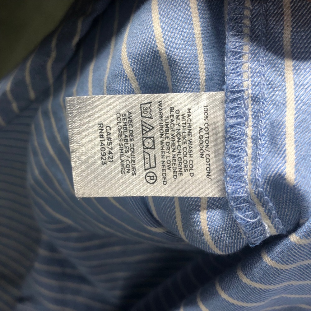LOFT Striped Button Down Shirt Womens Small Blue White Long Sleeve 600727 - Picture 3 of 16